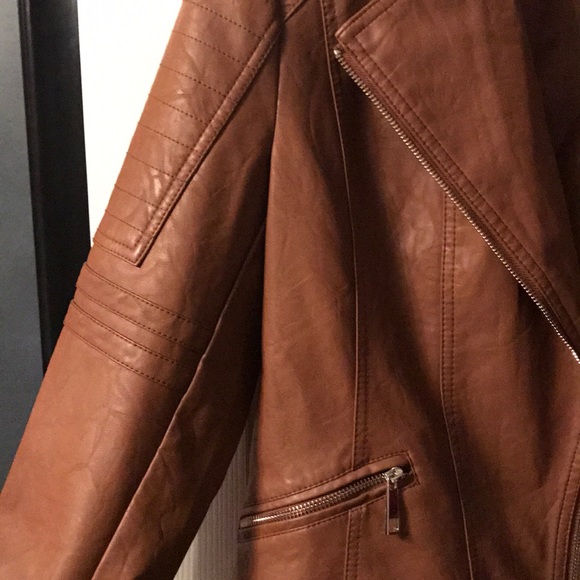 Cognac A.N.A Leather Jacket - Picture 3 of 5